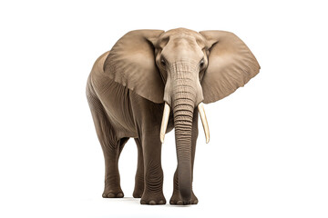 African elephant Loxodonta africana cut out and isolated on a white background