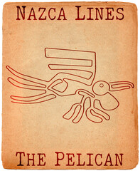 Geoglyph of the pelican from Nazca