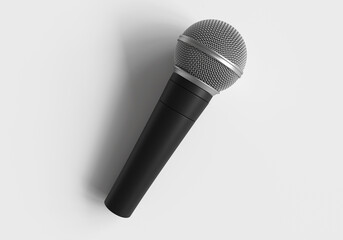 Microphone on white Background. 3D Rendering