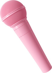 Pink Microphone on Pink Background. 3D Rendering