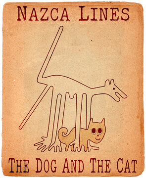 The dog and the cat - a paraphrase of the famous geoglyphs from Nazca