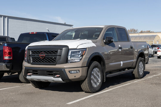 Nissan Titan in dealer prep. Nissan offers the Titan in King Cab and Crew cab models.