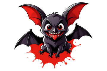 A Cartoonish Bat in a Playful Pose (PNG 10800x7200)