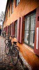 Parked bikes in holland