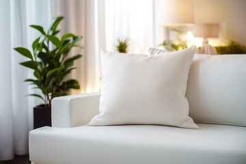 Naklejka premium Minimalist elegance: Unprinted pillow perfection.