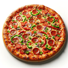 Isolated pizza on a white background