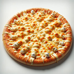 Cheese pizza on a white background