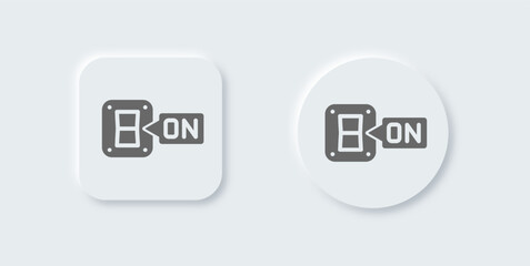 Switch on solid icon in neomorphic design style. Buttons signs vector illustration.