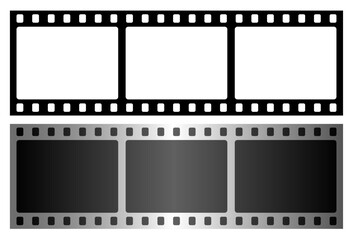 Film. Filmstrip. Vector black clipart isolated on white background.