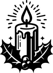 Candle and Holly Design