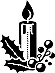 Candle and Holly Design 15