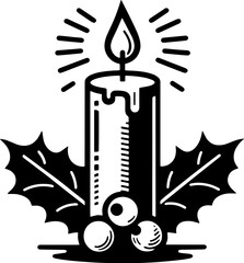 Candle and Holly Design 13