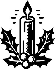 Candle and Holly Design 5