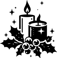 Candle and Holly Design 10