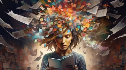 A mind full of imagination as a result of reading books © leszekglasner