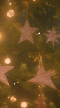 Vertical abstract christmas background animation with glittering particles for your reel or story. AI generated Image