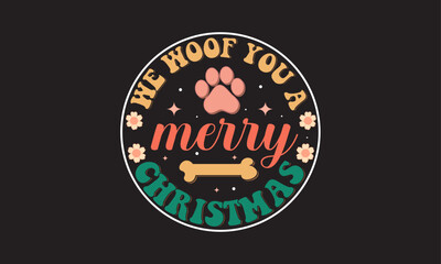 Retro Christmas Dog Bandana SVG Design, I believe in Santa paws, Merry Christmas 2023