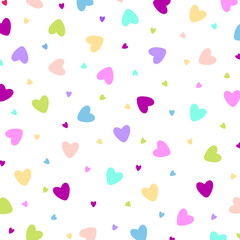 Seamless pattern with hearts, abstract vector background.