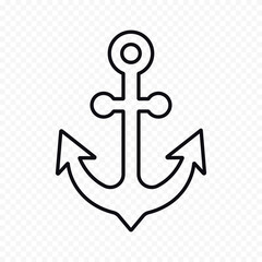 Obraz premium Silhouette of a sea anchor. Vector illustration.