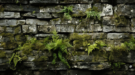 moss on stone wall background