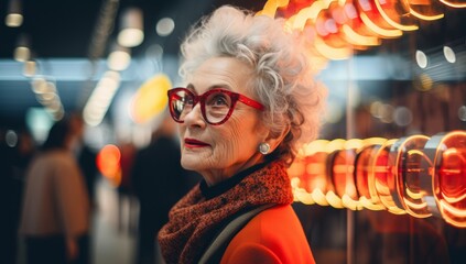 The Elegance of Age: A Wise Woman Embracing Life's Vibrant Spectrum