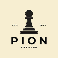 Chess pieces pawn vector Logo illustration design