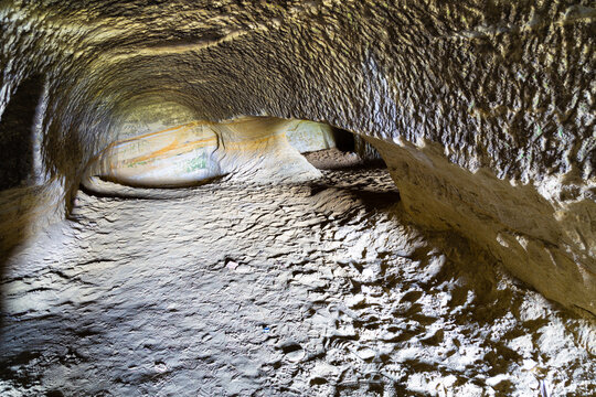 Ancient caves of the White Croats near Lviv. Ukraine. Cultural historical place