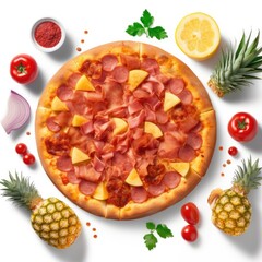Pizza w Pineapple Pieces