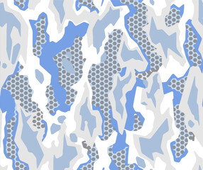 Full seamless camouflage texture pattern vector for military textile. Usable for Jacket Pants Shirt and Shorts. Army camo winter design for skin fabric print.