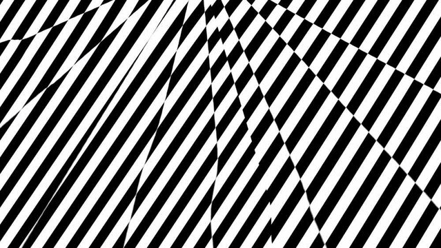 Abstract background with black stripes.Seamless loop video.Monochrome pattern.