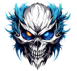 Fototapeta premium Skull Mascot Logo Symbol Vector Illustration Design with Edgy and Striking Appeal