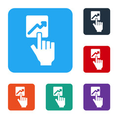 White Leader of a team of executives icon isolated on white background. Set icons in color square buttons. Vector