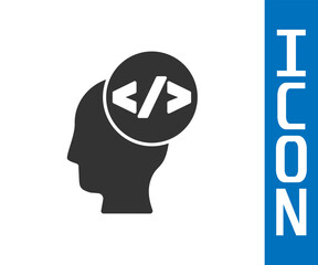 Grey Web design and front end development icon isolated on white background. Vector