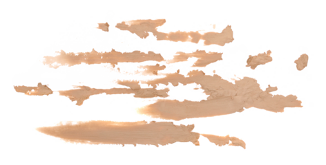 Smeared clay isolated on white background, clipping path
