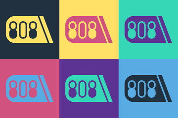 Pop art Drum machine music producer equipment icon isolated on color background. Vector