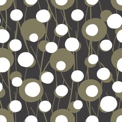 Seamless pattern with polka dots for textile, packaging paper, fabrics.