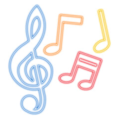 Neon Music Note Icon