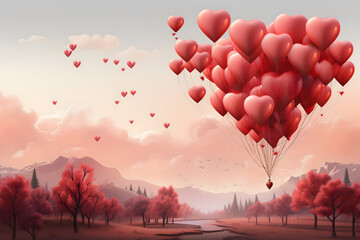 Fototapeta premium valentines day background, social media background for vday, full of romance cards with love, red rose and candles