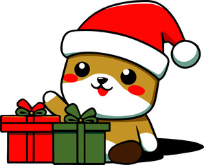 Cute Christmas Baby Animal in Kawaii style_08