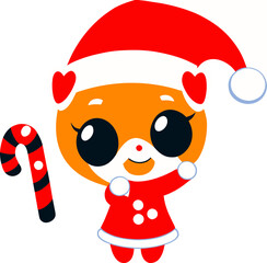 Cute Christmas Baby Animal in Kawaii style_12