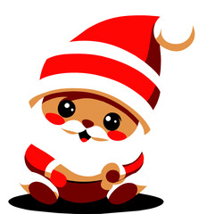 Cute Christmas Baby Animal in Kawaii style_11