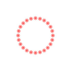 Elegant round frame flower icon isolated on white background