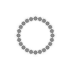 Elegant round frame flower icon isolated on white background