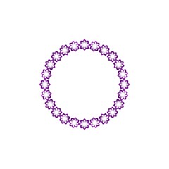 Fototapeta premium Elegant round frame flower icon isolated on white background