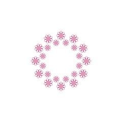 Elegant round frame flower icon isolated on white background