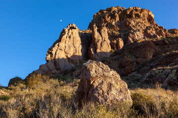 Red sandstone cliffs in the evening at sunset, Organ pipe national park