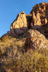 Red sandstone cliffs in the evening at sunset, Organ pipe national park