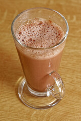 Hot chocolate in glass