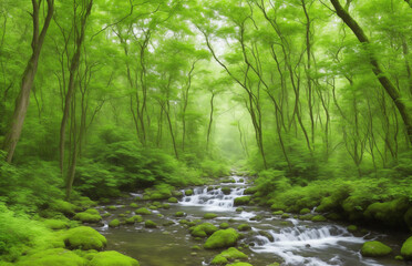 Obraz premium river in the forest