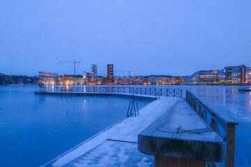 Scenic view of a river at night